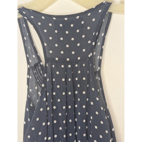 Abercrombie Kids Navy Blue Polka Dot Sleeveless Racerback Smocked Dress Girls L - Picture 5 of 5